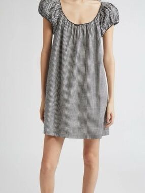 DOEN JULIA DRESS IN NOIR LA MADDALENA GINGHAM (Black/White) Rare